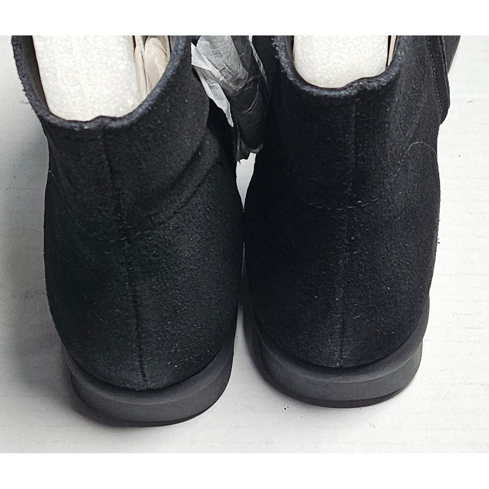 Vaneli Sport Dommie Black Suede Ankle Boots Side Zip Low Wedge Booties Women 12M - Picture 4 of 12